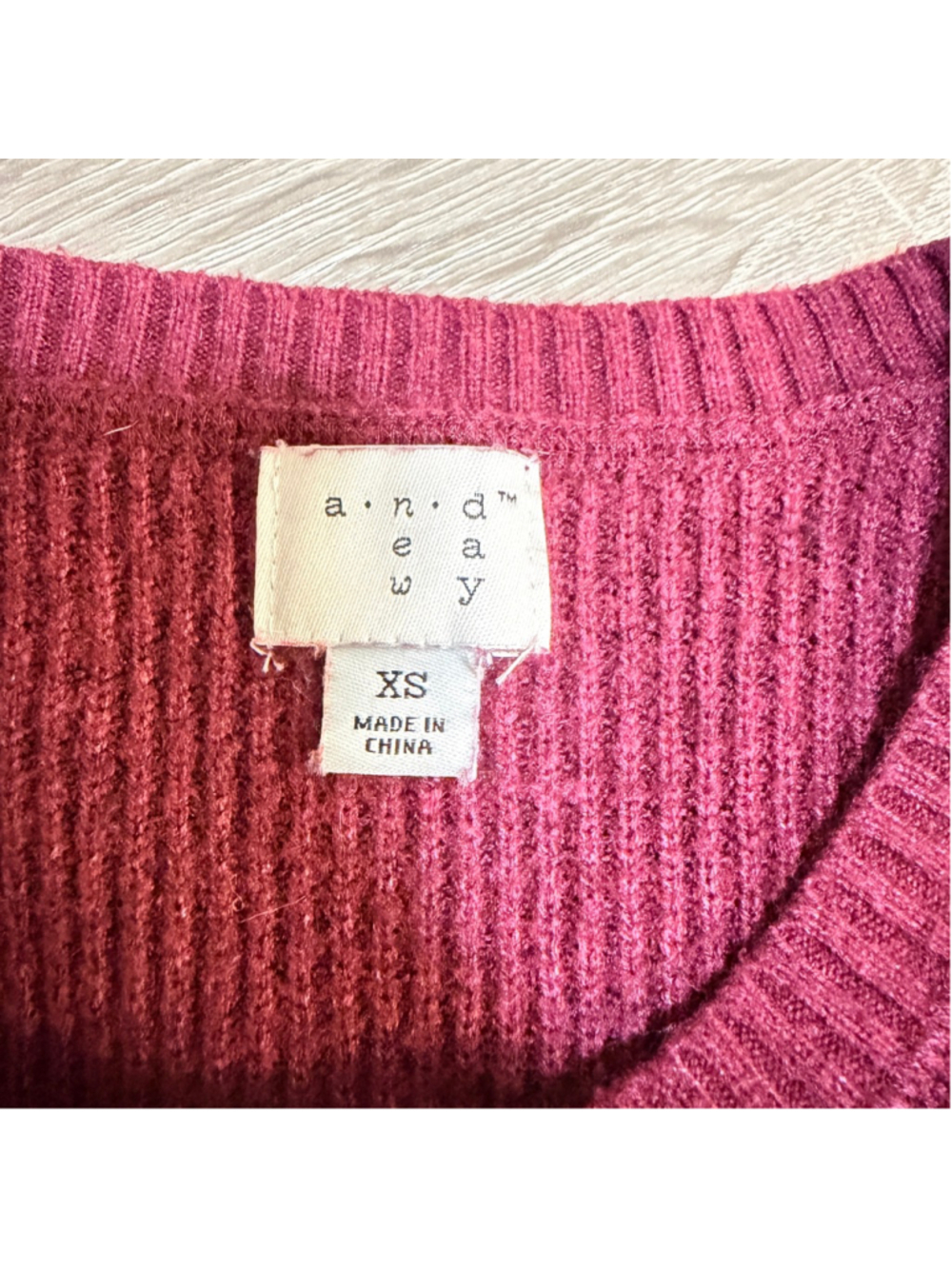 A New Day Women's Burgundy Rib-Knit Sweater Dress - Size XS - b8 - Picture 4 of 10